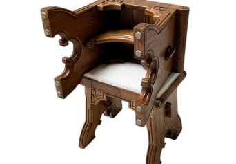 Arts & Crafts Hand-Carved Oak Stools with Boucle Upholstery, 1900s